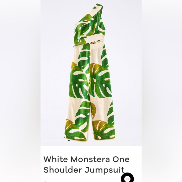 FARM Rio Sz. S White Monstera One ShoulderJumpsuit EUC - Picture 10 of 16